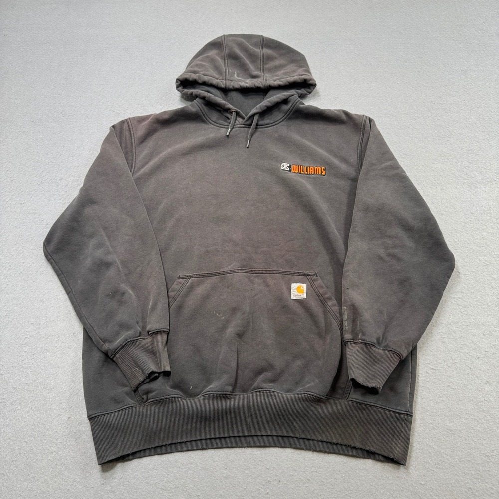 Carhartt Hoodie Men's XL Black Original Fit Faded Heavyweight Utility Sweatshirt